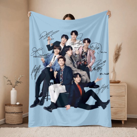 Discover Bts Throw Blankets, Bts Sign Throw Blankets, BTS Group Throw Blankets