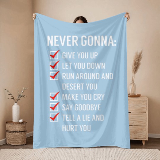 Discover Rick Astley - Never gonna give you Up Throw Blankets