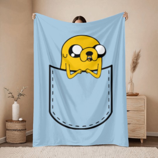 Discover Adventure Time Pocket Jake Throw Blankets