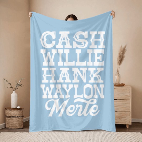 Discover Cash Willie Hank Waylon Merle Throw Blankets