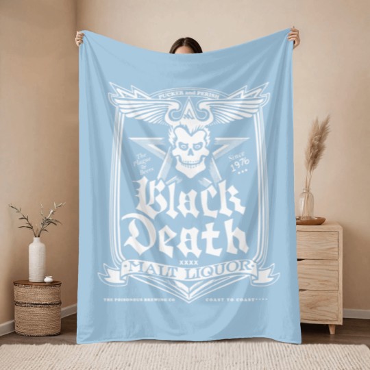 Discover Black Death Malt Liquor - Wkrp In Cincinnati - Throw Blankets