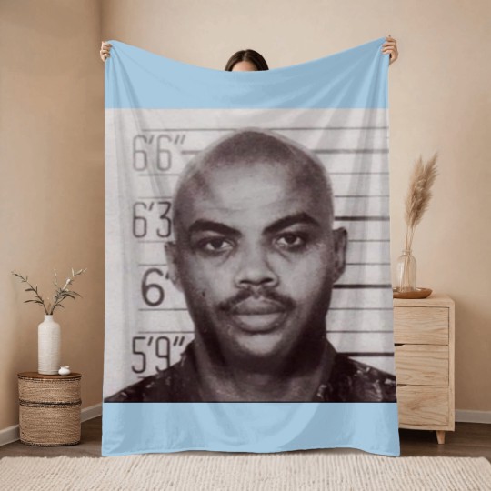 Discover Charles Barkley Mugshot Throw Blankets