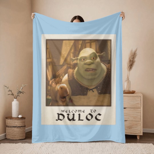 Discover Shrek Welcome To Duloc Shrek And Donkey Polaroid Throw Blankets