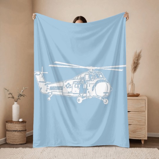 Discover Sikorsky UH 34d Helicopter Throw Blankets Throw Blankets