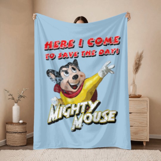 Discover Mighty Mouse, distressed - Mighty Mouse - Throw Blankets