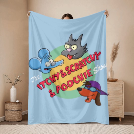 Discover The Itchy Scratchy Poochie Show Throw Blankets
