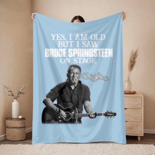 Discover SHUINIU Yes I Am Old But I Saw Bruce-Springsteen On Stage Throw Blankets Vintage Gift Black