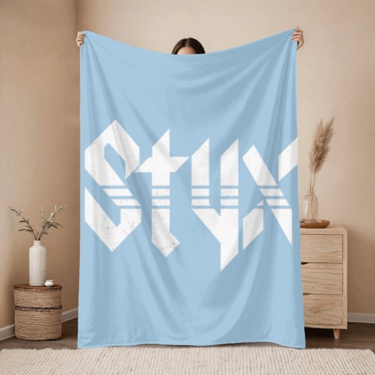 Discover Styxs White Logo Black Adult Throw Blankets