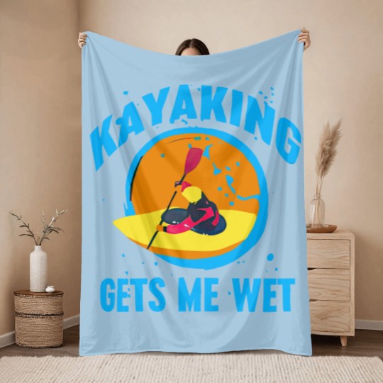 Discover Hubie Halloween Inspired "Kayaking Gets Me Wet" Throw Blankets