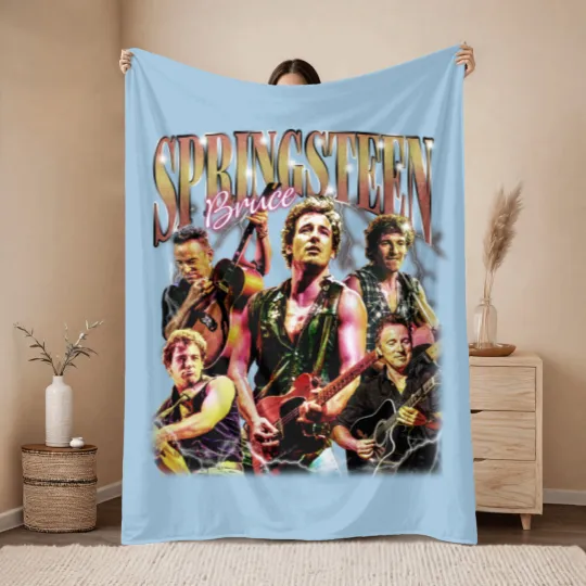 Discover Bruce Springsteen Graphic Bruce Springsteen Throw Blankets