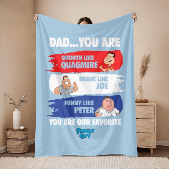 Discover Family Guy Throw Blankets, Smooth Like Quagmire Throw Blankets, Brave Like Joe Throw Blankets