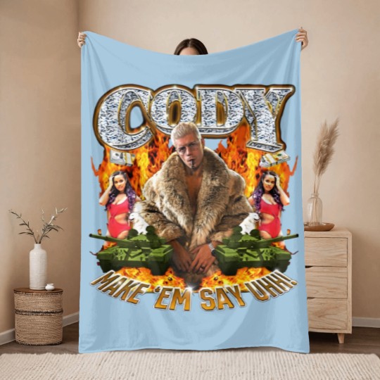 Discover Cody Rhodes Make 'Em Say Uhh Throw Blankets Cotton Men's Throw Blankets