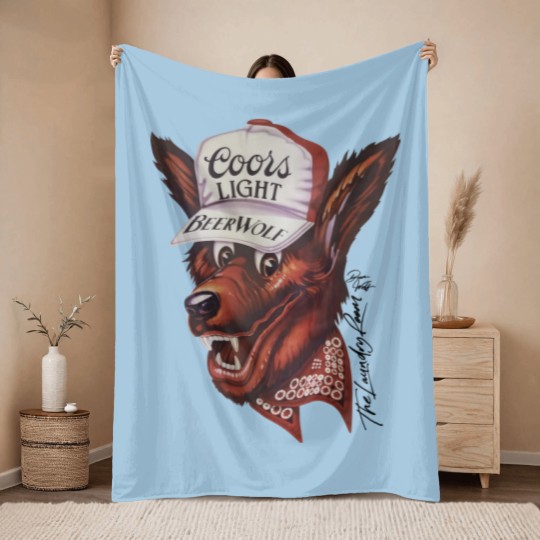 Discover Beer Wolf Oversized Throw Blankets - White