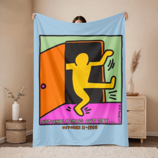 Discover vintage keith haring 1988 Throw Blankets national coming out day