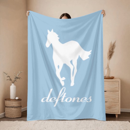 Discover Vintage Deftone Pony Logo Throw Blankets