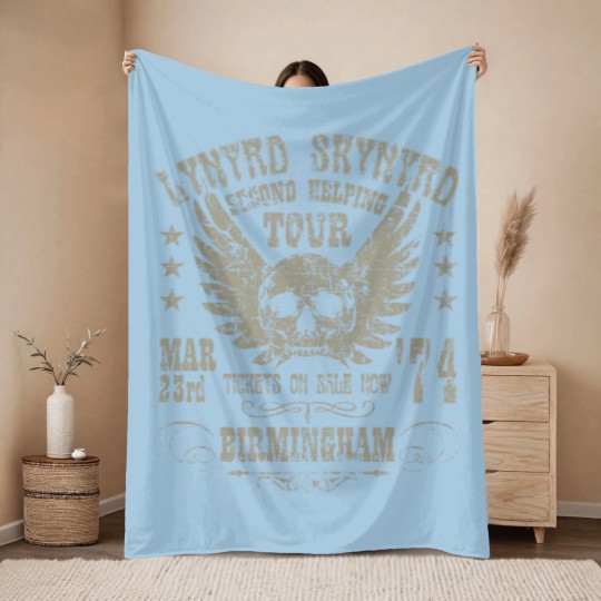 Discover Lynyrd Skynyrd 1974, distressed Throw Blankets, Lynyrd Skynyrd rock band Throw Blankets