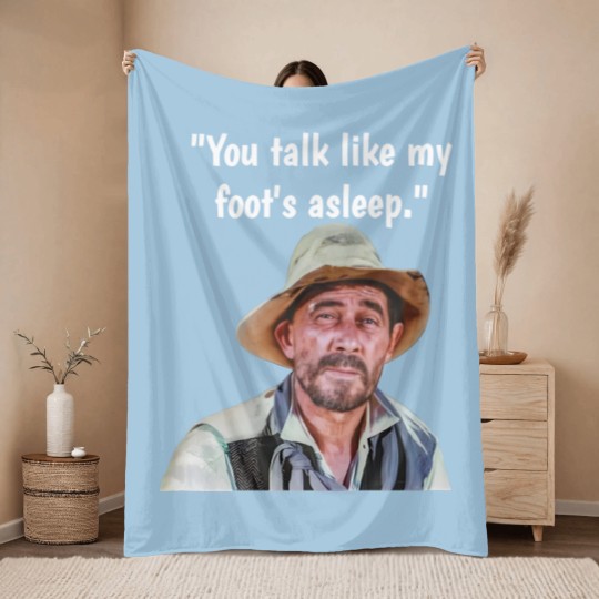 Discover Vintage TV Westerns Festus Gunsmoke "You Talk Like My Foot's Asleep"  Throw Blankets Throw Blankets