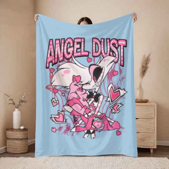 Discover Hazbin Hotel Angel Dust And Fat Nugget Cute Throw Blankets
