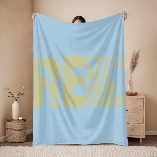 Discover Recycle Reuse Renew Rethink Earth Day Environmental Activism Throw Blankets
