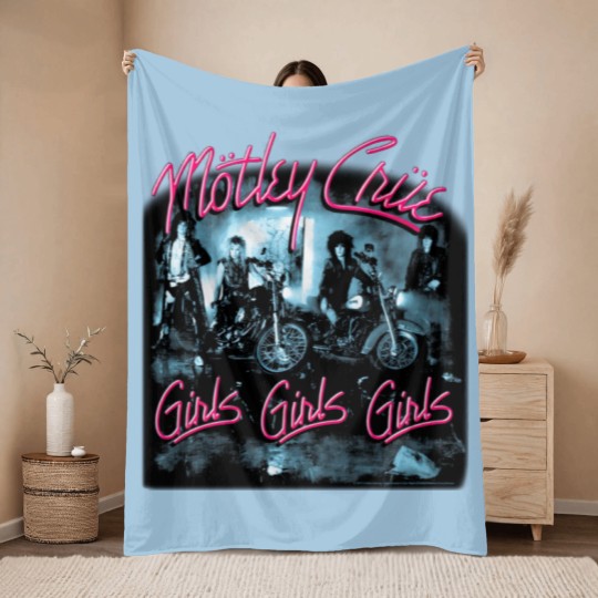 Discover Motley Crue Girls Girls Girls Black Throw Blankets