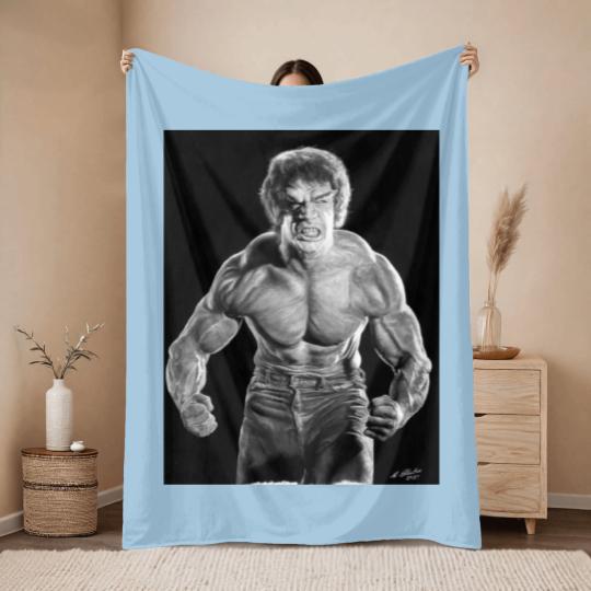 Discover Incredible Hulk watercolour painting Throw Blankets