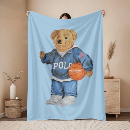 Discover Polo Basketball Bear Throw Blankets