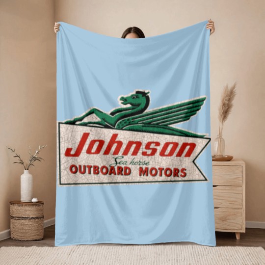 Discover JOHNSON VINTAGE OUTBOARD MOTORS USA Throw Blankets