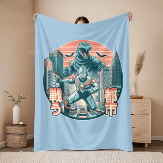 Discover Ultraman Vs Godzillá - Warzone 6 Throw Blankets Throw Blankets