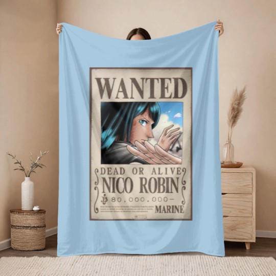 Discover WANTED NICO ROBIN Throw Blankets