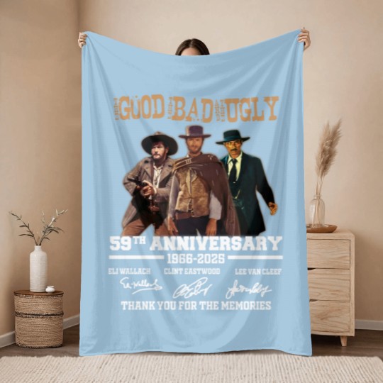 Discover The Bad Ugly Clint Eastwood Anniversary Throw Blankets