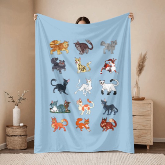 Discover Warrior cats pattern 1 Throw Blankets