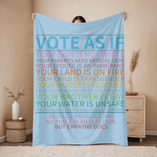 Discover Vote as if Throw Blankets, Human Rights Throw Blankets, Protest Apparel