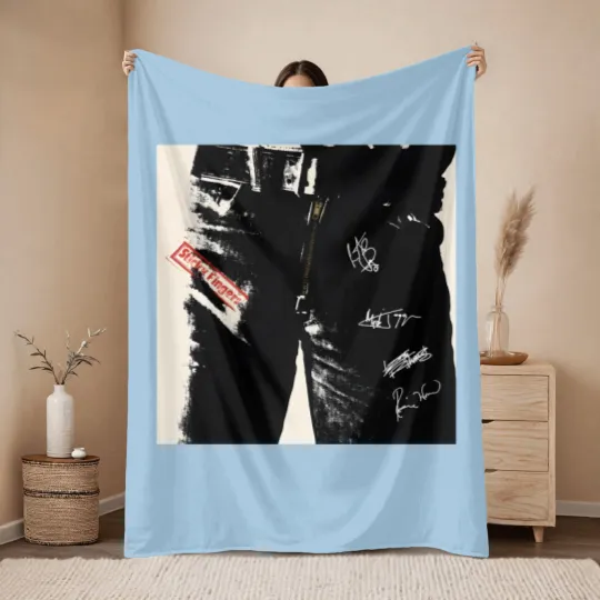 Discover Sticky Fingers album vintage Throw Blankets