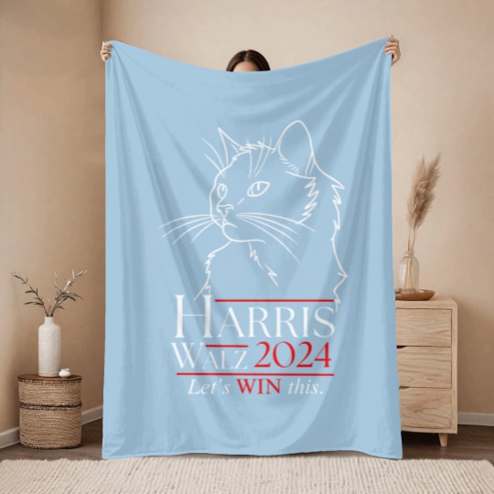 Discover Harris Walz 2024 Throw Blankets Cat Lady for Kamala Harris Walz Throw Blankets Cat Ladies
