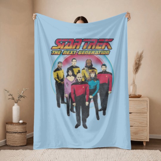 Discover Stars Trek The Next Generation Vintage Distressed Bridge Crew Throw Blankets
