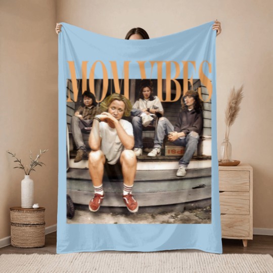 Discover Mom Vibes Thug Life  Throw Blankets, Vintage 90s Mom Vibes Throw Blankets, 90s Mom Vibes Throw Blankets