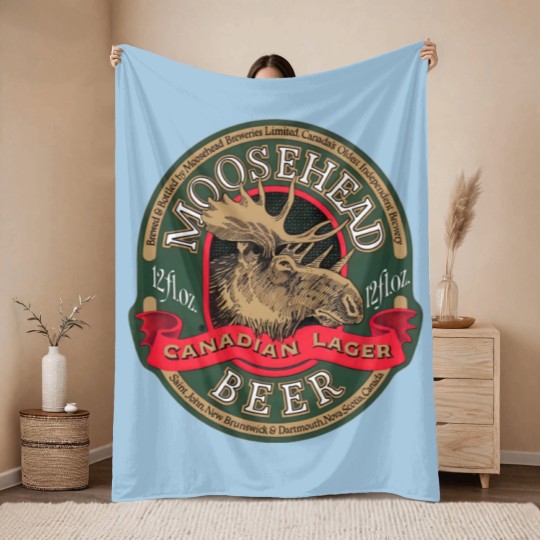 Discover 80s Mooseheads Beer Throw Blankets