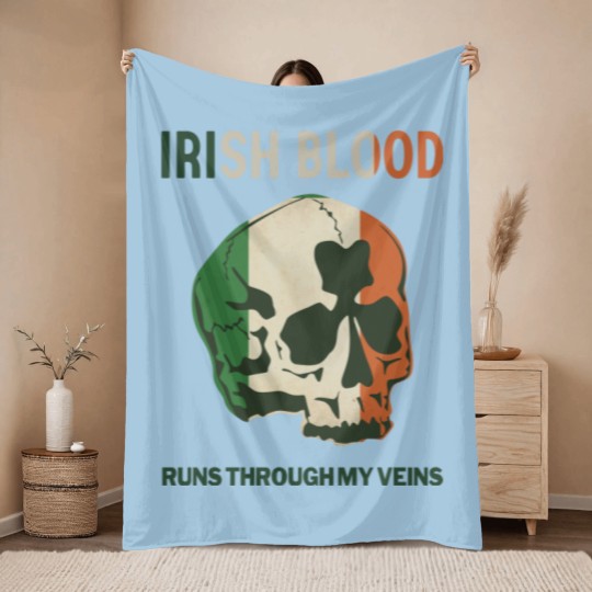 Discover Irish Blood run through my Veins Throw Blankets