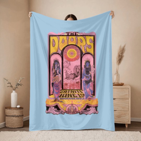 Discover Vintage The Doors 60's Concert Throw Blankets, The Doors Throw Blankets