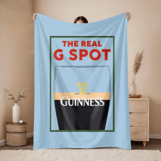 Discover Guinness Vintage Throw Blankets, Split the G, Funny Throw Blankets