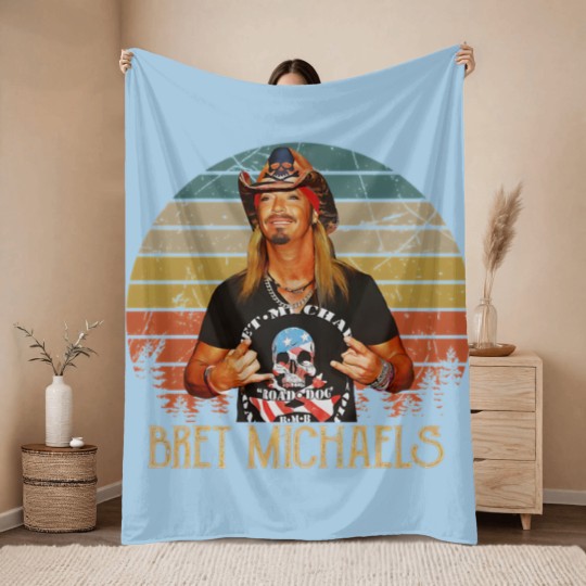 Discover New Popular Bret Michaels Vintage Gift For Fans Throw Blankets