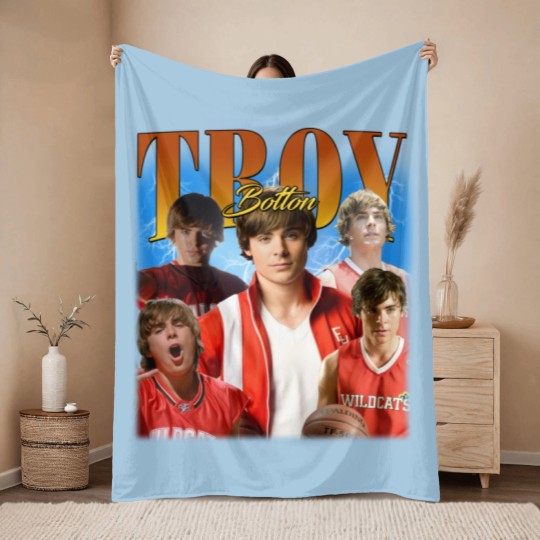 Discover Troy Bolton Throw Blankets, Zac Efron Merchandise, Zac Efron Throw Blankets, Zac Efron Throw Blankets