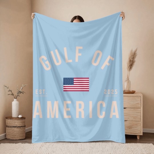 Discover Gulf of America Throw Blankets, Comfort Colors Unisex Patriotic Throw Blankets, United States of America Throw Blankets