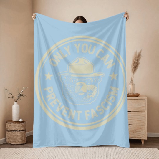 Discover Vintage Smokey The Resist Bear Only You Can Prevent Fascism Unisex Throw Blankets