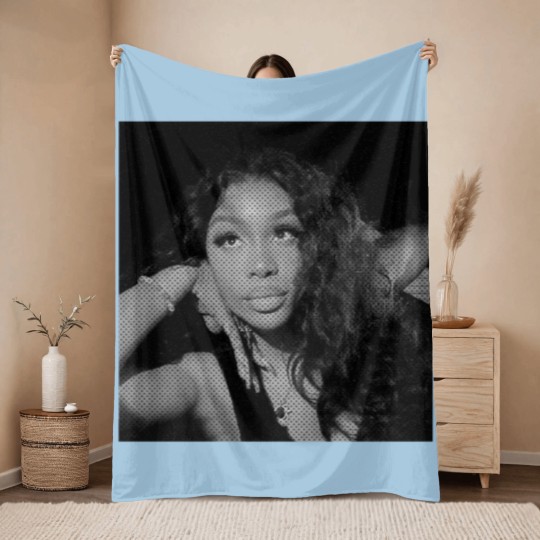 Discover Graphic "S-Z-A" Black n White RnB Printed Throw Blankets