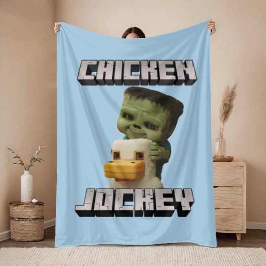 Discover Chicken Jockey Minecraft Movie Throw Blankets, Minecraft Movie Throw Blankets