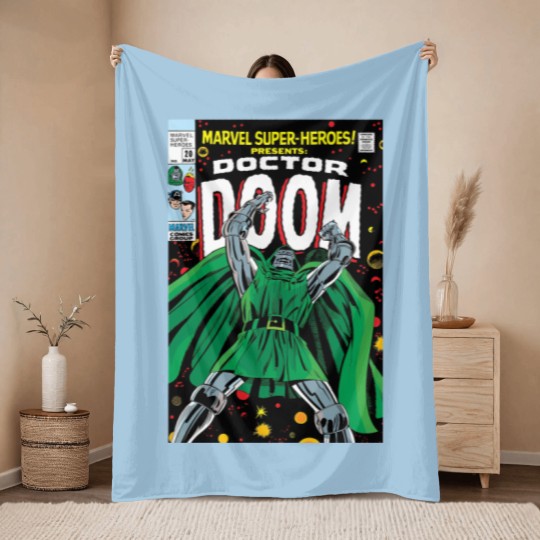 Discover Dr. Dooom Throw Blankets, 90's style, Comic Throw Blankets