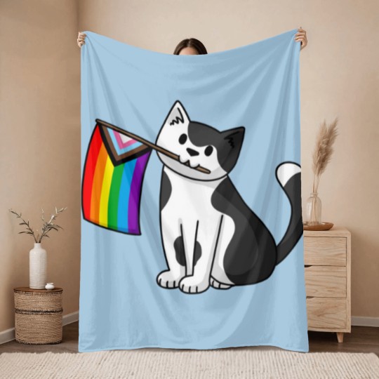 Discover Progress Pride  Pride Cat Throw Blankets