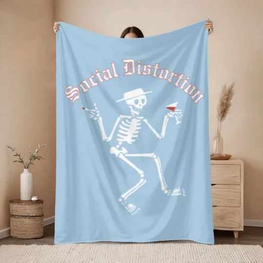 Discover Social Distortion Skull Art Throw Blankets