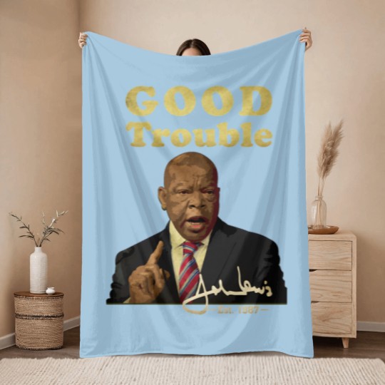 Discover Good trouble john lewis signature est 1987 Classic Throw Blankets
